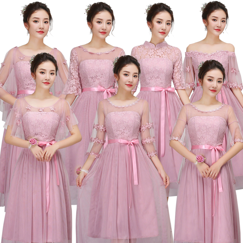 伴娘礼服女2025新款显瘦大码姐妹团服特别平时可穿小合唱裙春夏 - 图3