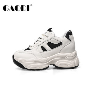 高蒂拼色炸街老爹鞋女2024新款时尚百搭厚底内增高运动休闲鞋