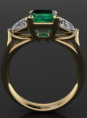 跨境黄金祖母绿戒指Young荣速