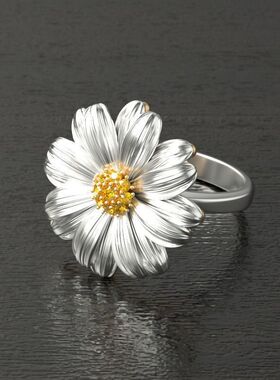 young爆款花朵戒指18k菊花向日葵