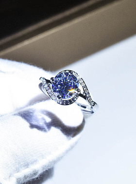 young抖音直播镀pt950高碳钻戒指