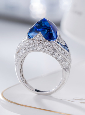 直播珠宝蓝宝石戒指女