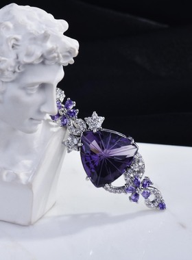 young权杖女王范切工紫水晶吊坠