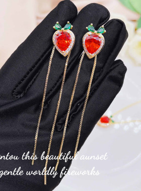 拔萝卜芬达宝石项链轻奢高级