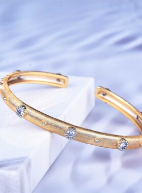 young宫庭风双色电镀高碳钻手镯