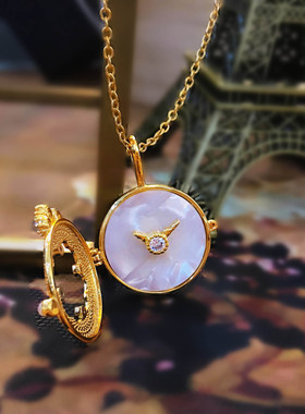 意大利手工拉丝工艺怀表项链