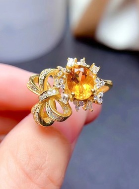 新款璀璨甜美大气蝴蝶结黄钻