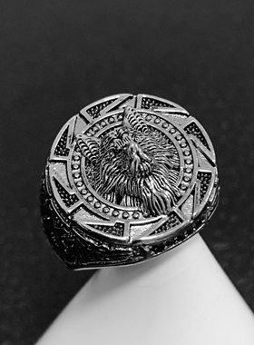 wish爆款复古泰银男士指环