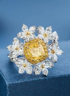 抖音直播绽放花朵指环豪华钻石