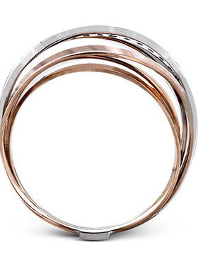 young创意多层缠绕18k双色玫瑰金