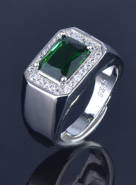 young臻荣方钻欧美风开口戒指