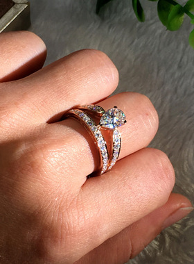 跨境ebay新款14k水滴梨形指环