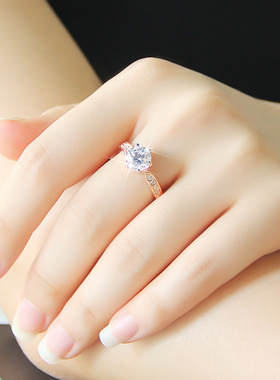 地摊货源高档真金保色水晶戒指