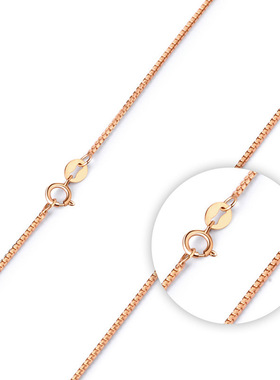 玫瑰金盒子复古百搭项链锁骨链