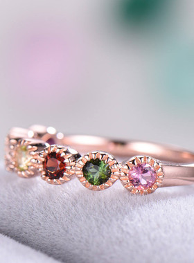 速卖通新款欧美镶嵌彩宝玫瑰订婚