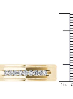 黄金色璀璨单排欧美订婚指环热卖