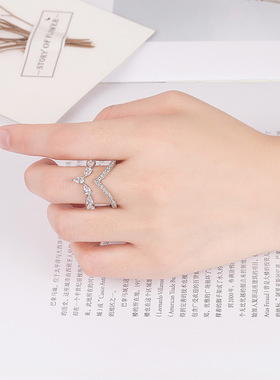 young个性潮流时尚子女开口戒指