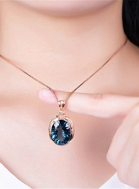 珠宝吊坠托帕石南非彩色项链