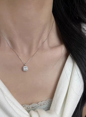 Young胖哥同款方糖套装仿莫桑石手链八心八箭吊坠开口戒指耳钉女