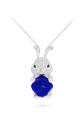 仿天然鸽血红宝石兔子吊坠