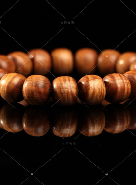 【壮的响亮】檀波吟毕业收藏级水波纹醇化老山檀香素珠手串手链