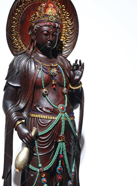 【壮的响亮】静雅观心印度小叶紫檀收藏珍品清刀纯手工造像摆件