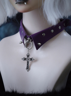 怪糖饰物集原创假领choker颈链紫