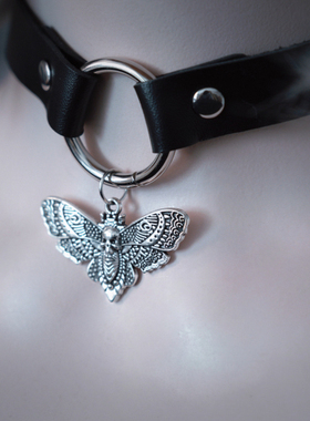 怪糖饰物集原创手工飞蛾吊坠颈链