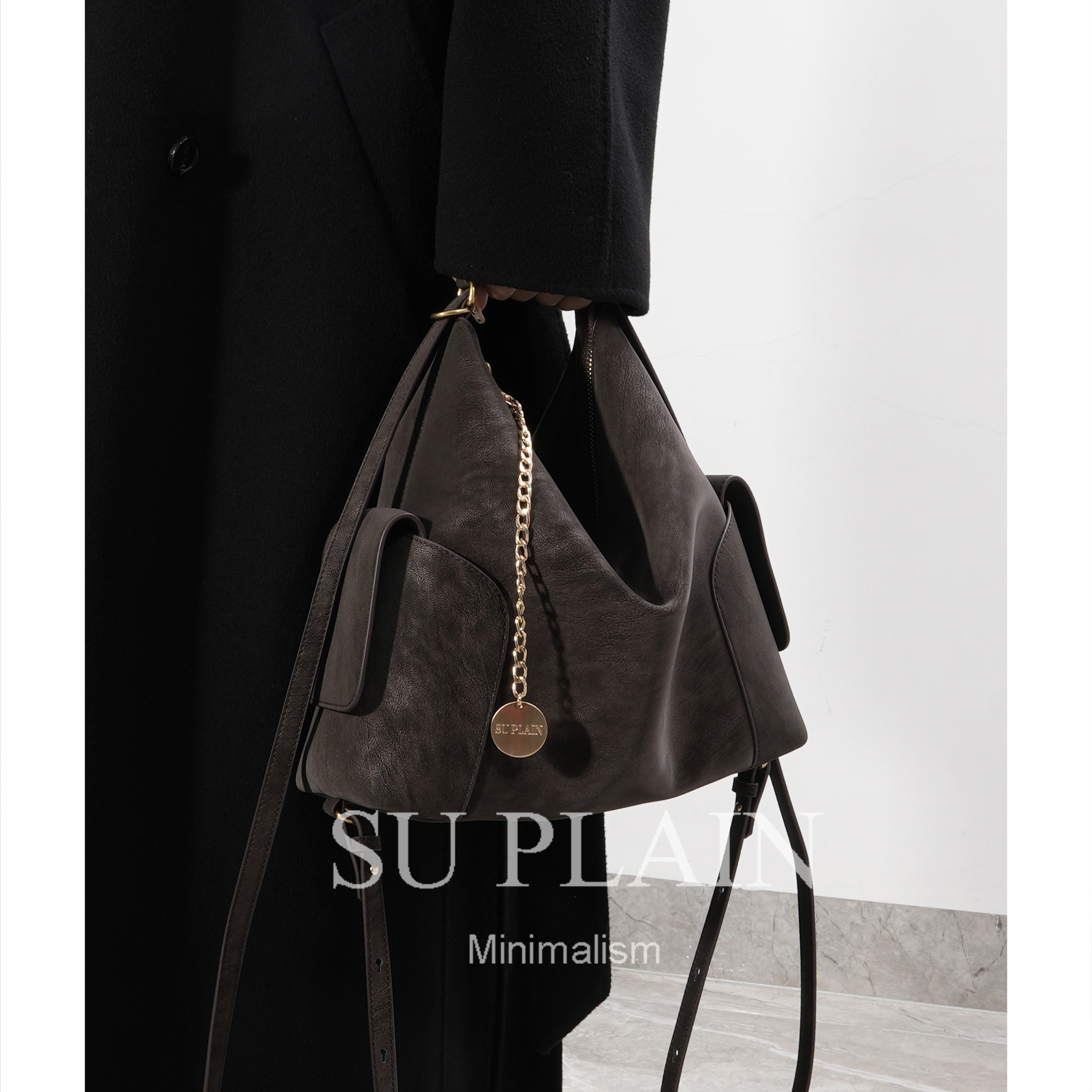 SUPLAIN南素野野  真皮牛皮托特双肩包单肩斜气质复古女包,淘宝优惠券,粉丝福利购,淘宝优惠卷