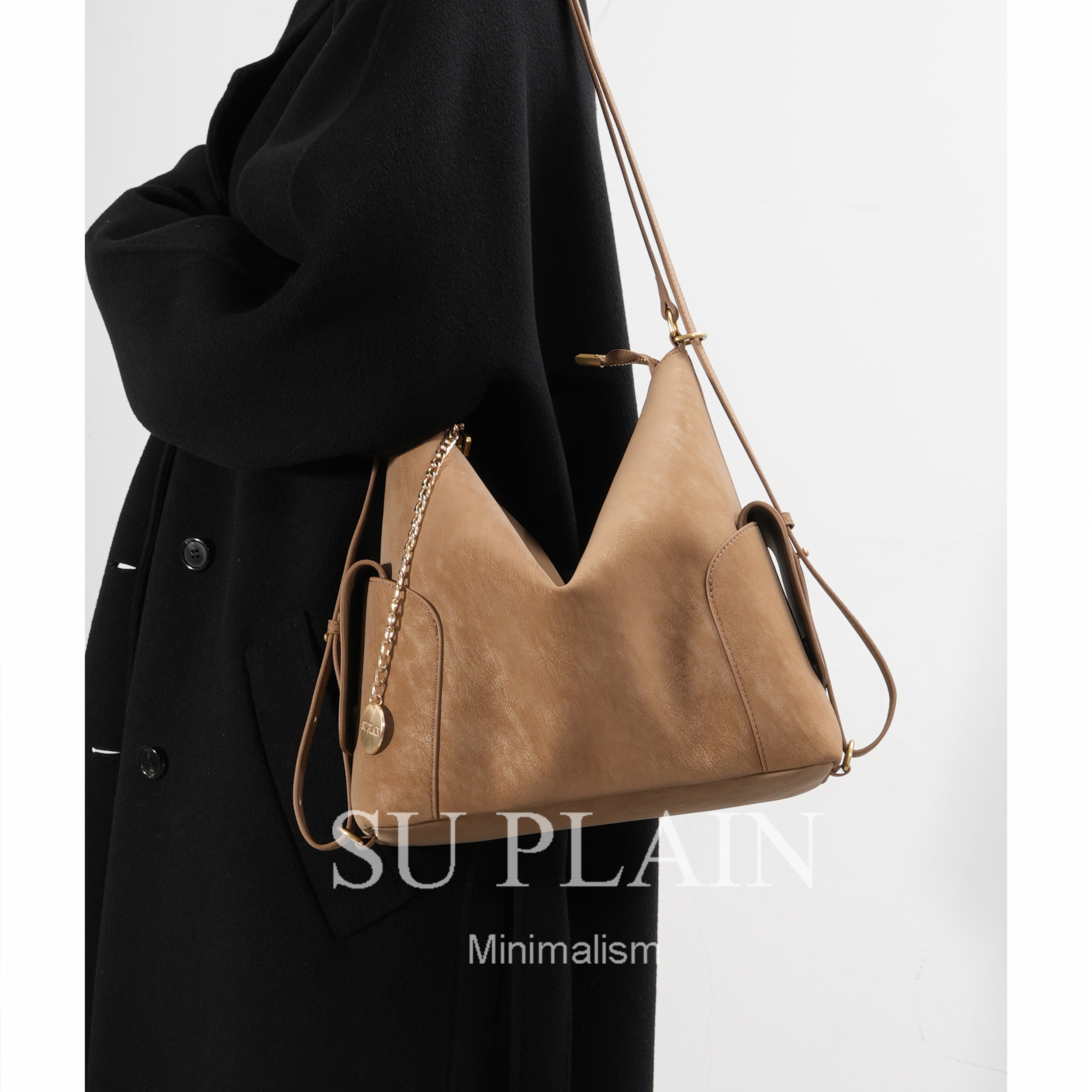 SUPLAIN南素野野  真皮牛皮托特双肩包单肩斜气质复古女包,淘宝优惠券,粉丝福利购,淘宝优惠卷
