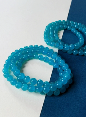 莫桑比克冰种天河石手链多圈单圈