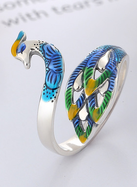 云尚服饰银990烧蓝工艺毛线钩针