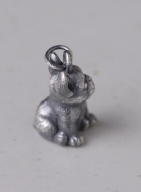 云尚服饰S925纯银复古时尚可爱小猫咪颈饰项坠文艺气质花猫吊坠