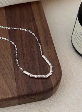 云尚服饰S925纯银方块项链小众轻奢气质女生简约锁骨链ins冷淡风