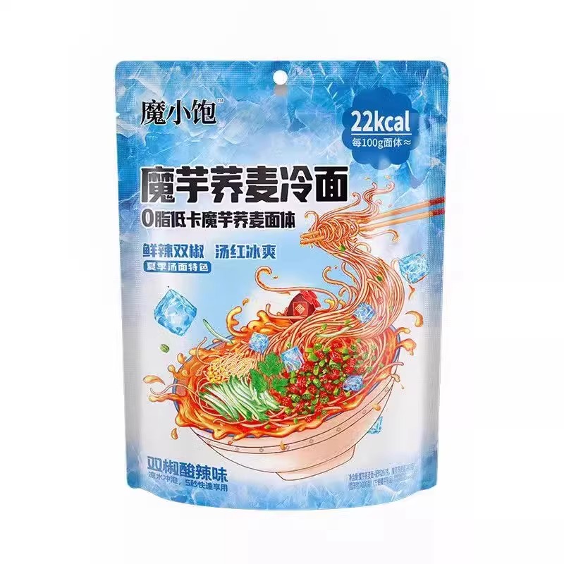 阿宽魔芋凉面凉皮凉粉荞麦冷面方便速食0脂低卡面体开袋即食家用 - 图3