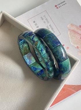 蓝铜矿手牌天然蓝铜矿手排