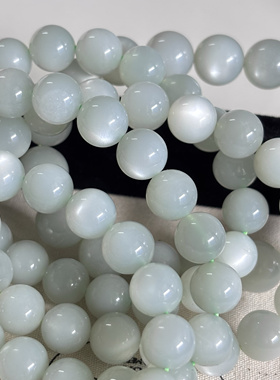 绿月光手串 天然绿月光手链 白月光石