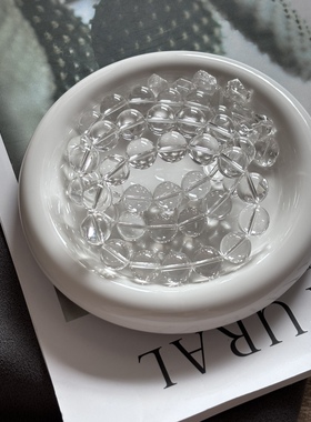 钻切白水晶 天然白水晶钻切手链 随形白水晶手链