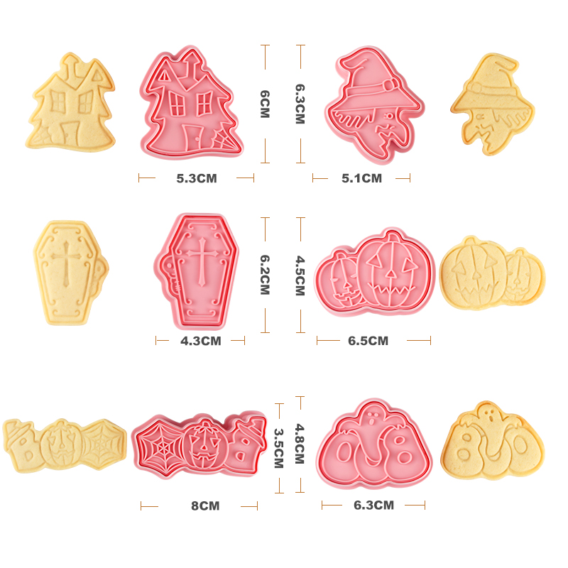 万圣节饼干模具 3d立体烘焙工具家用套装按压式糖霜曲奇翻糖压模