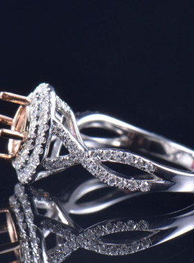 Fay Jewelry 个性定制钻石戒指空托（925银/10K/14K/18K/PT950）