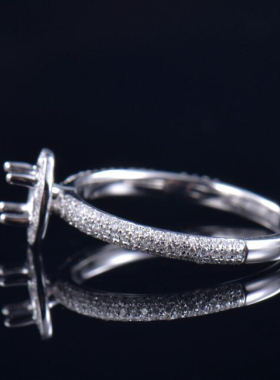 Fay Jewelry 个性定制钻石戒指空托（925银/10K/14K/18K/PT950）