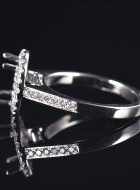 Fay Jewelry 个性定制钻石戒指空托（925银/10K/14K/18K/PT950）