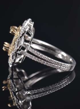Fay Jewelry 个性定制钻石戒指空托（925银/10K/14K/18K/PT950）