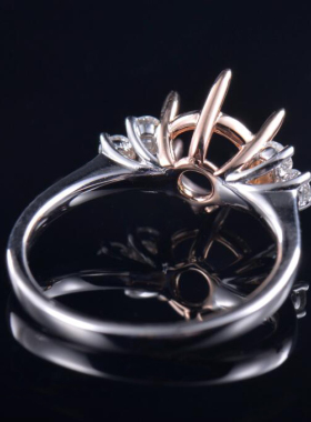 Fay Jewelry 个性定制钻石戒指空托（925银/10K/14K/18K/PT950）