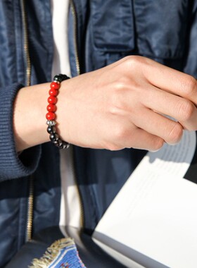 Dissolve原创设计师潮牌绿砂石木火手链珠链手串男女情侣