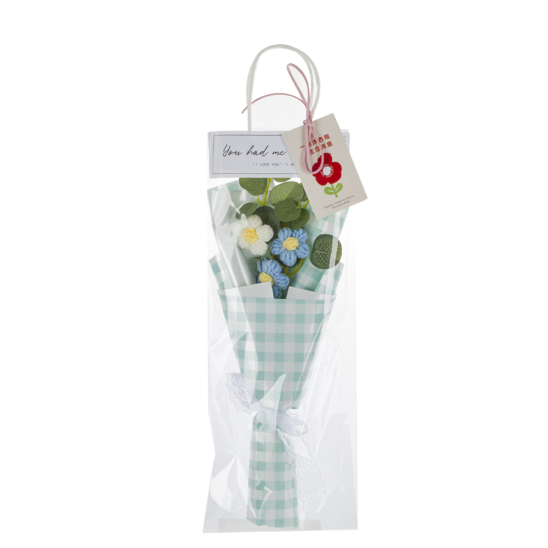 三八妇女节礼品手工编织花束情人节礼物针织手捧花团建活动伴手礼