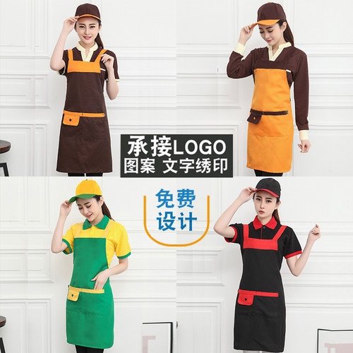 韩版新款生鲜连锁水果超市便利店工作服优品防静电围裙定制印LOGO - 图3