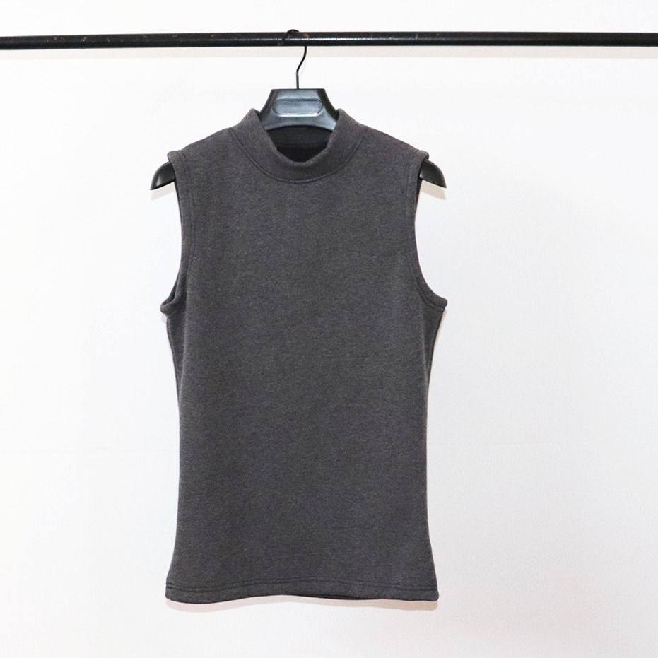 2025新品半高领无袖背心男加绒加厚修身坎肩纯色内搭打底保暖上衣,淘宝优惠券,粉丝福利购,淘宝优惠卷