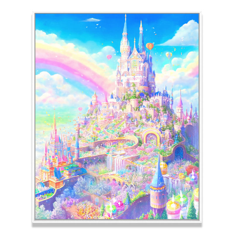 佳彩天颜 糖果城堡数字油画diy填充手绘油画手工涂鸦油治愈丙烯画