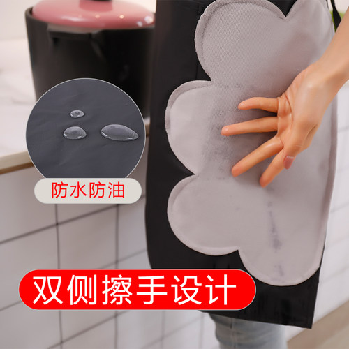 厨房家用防水防油围裙定制logo印字女时尚大人可爱日系工作服男士 - 图1